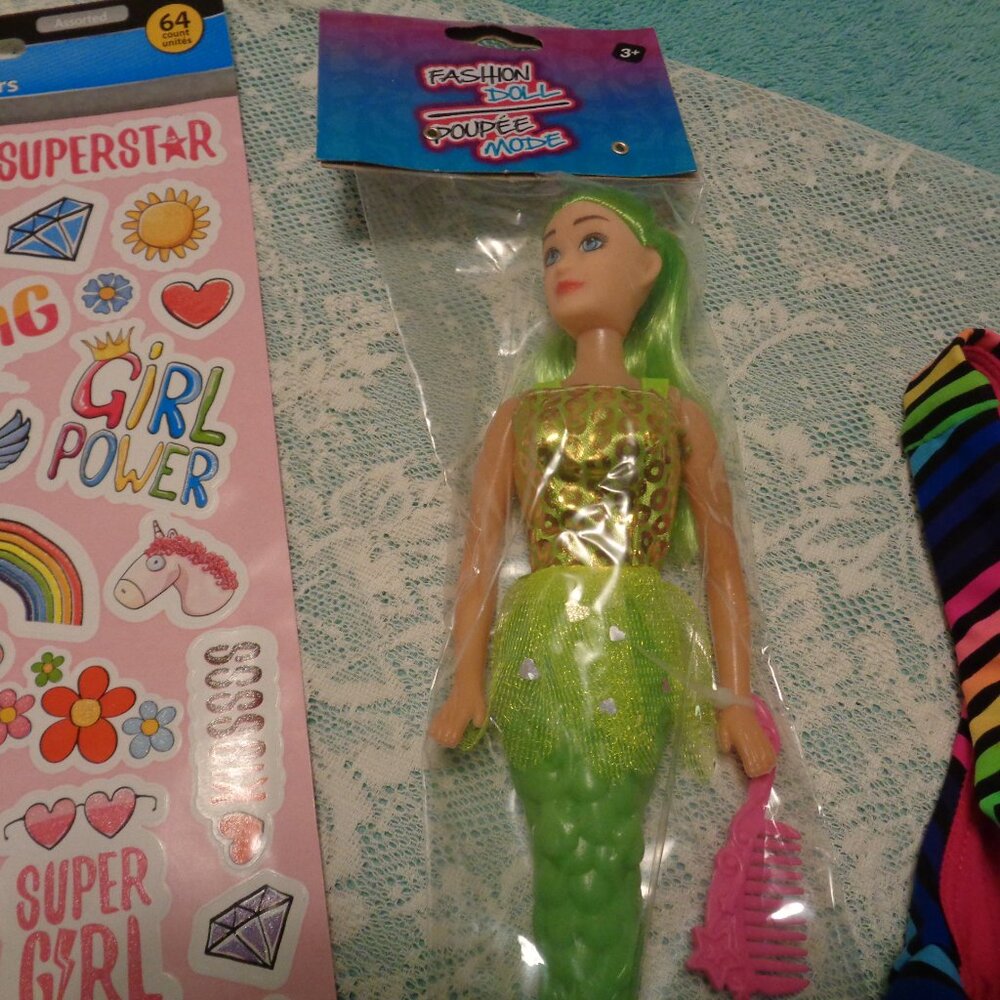 GIRLHOODCORE BATHING SUIT TOP GIRL POWER STICKERS MERMAID DOLL LOT - Picture 2 of 10